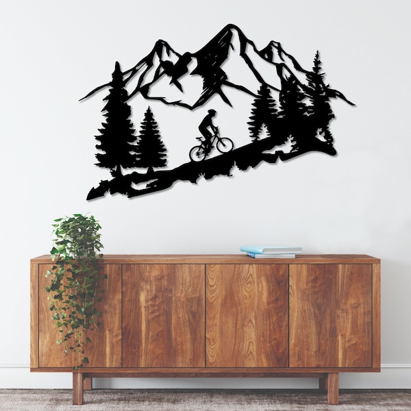 Standing Mountain Bike - Metal Wall Art / Housewarming Gift / Home Decor / Metal Wall Decoration / Mountain Bike Metal Wall Art, ACM