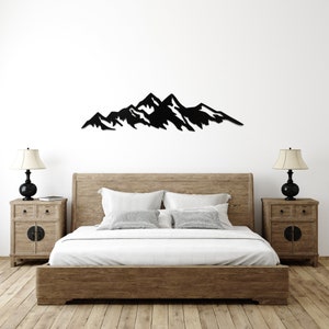 Metal Mountain Wall Art: A captivating depiction of mountain peaks crafted in durable metal, perfect for adding natural charm to any room.