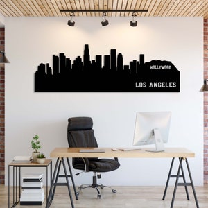 LA Skyline Metal Wall Art | Los Angeles Skyline Metal Wall Art | Housewarming Gift | Metal Wall Decoration | Los Angeles Wall Art, ACM