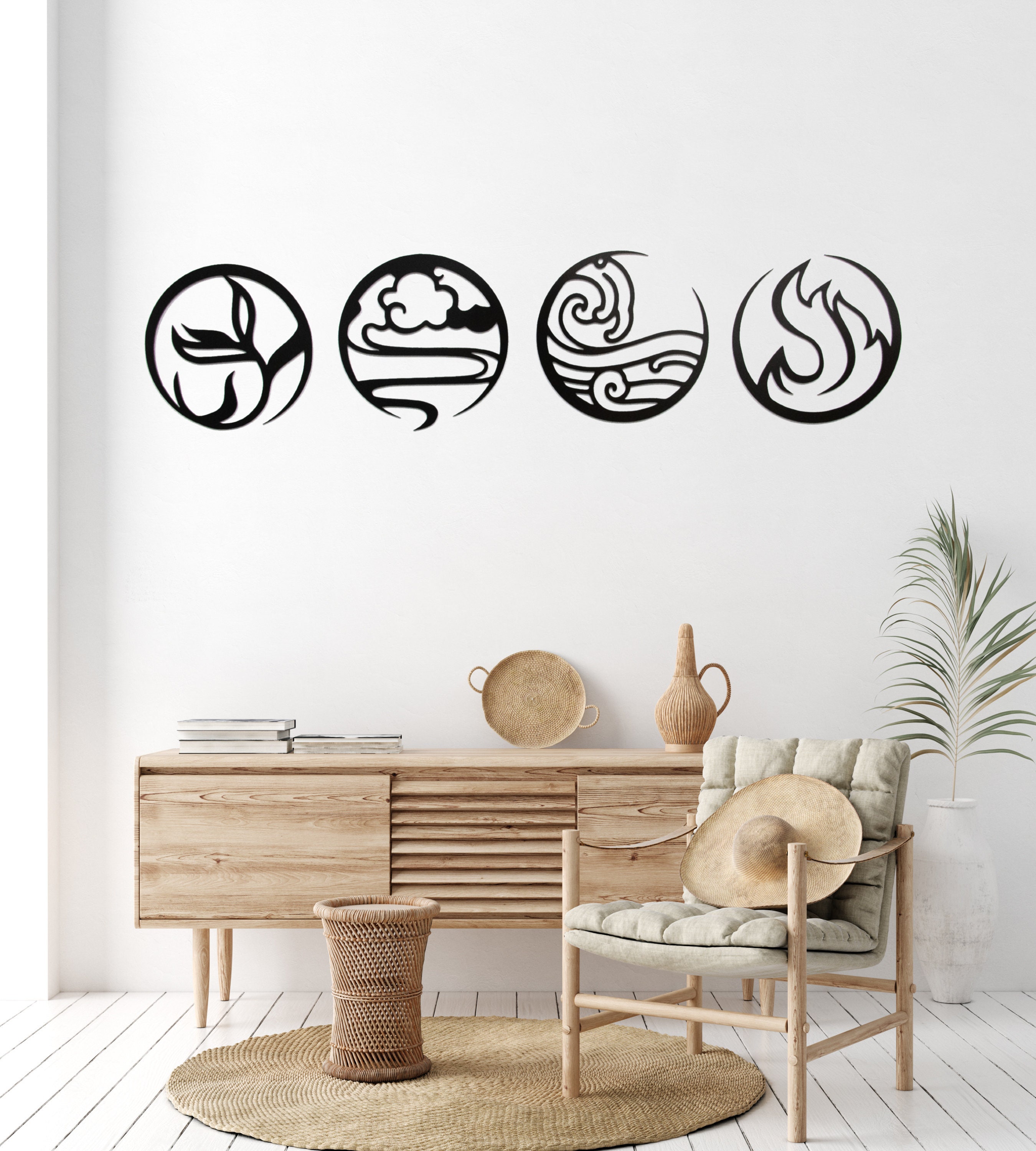 Amazon.com: Hencely Four Elements Metal Wall Art - Set of 4