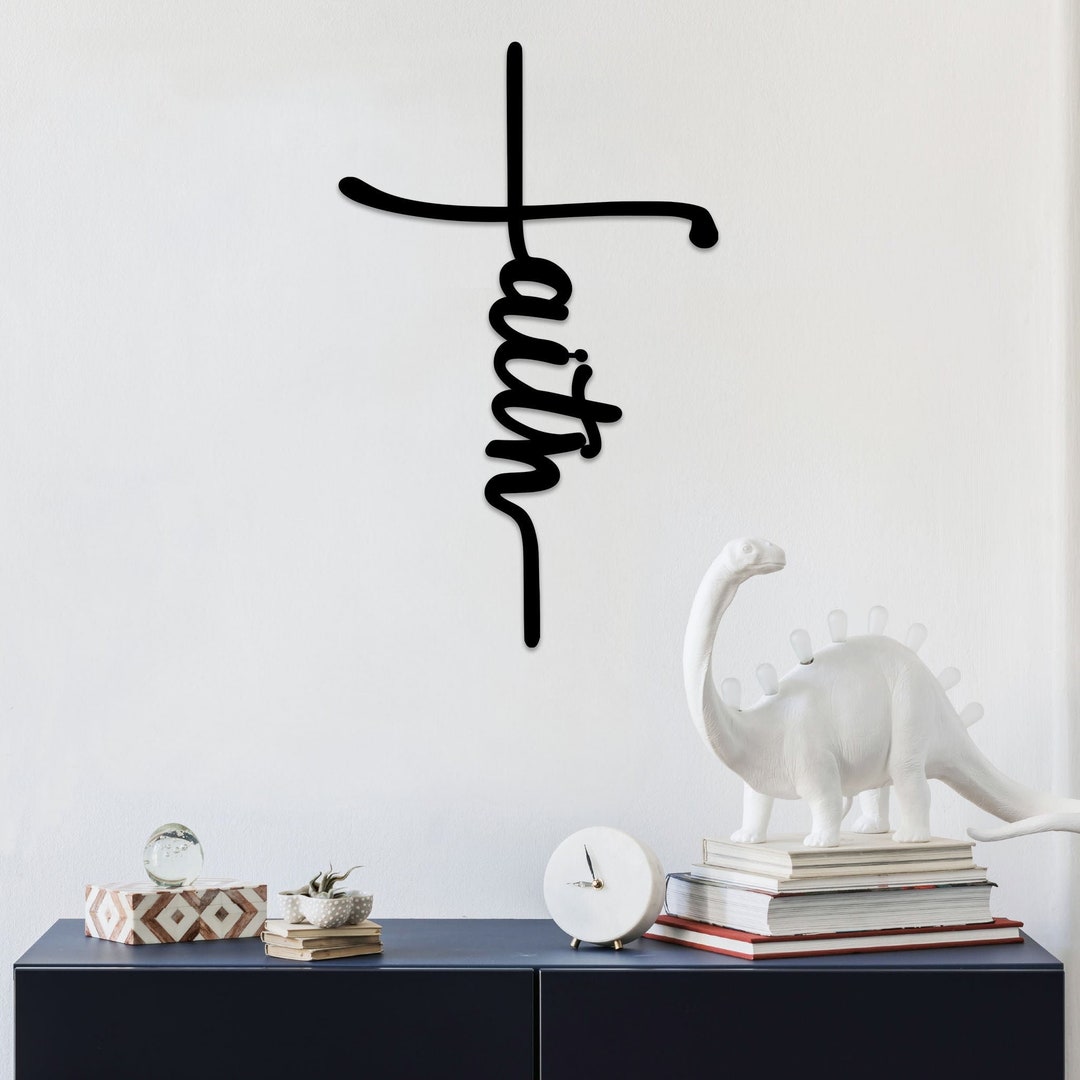 Faith Cross Metal Wall Art Religious Jesus Wall Decor Christian Wall