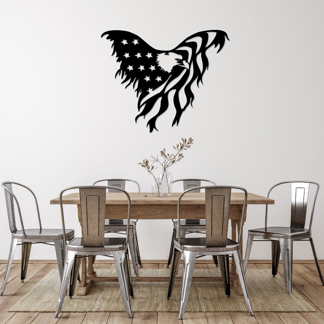 American Flag Eagle Metal Wall Art: Patriotic Decor - Etsy