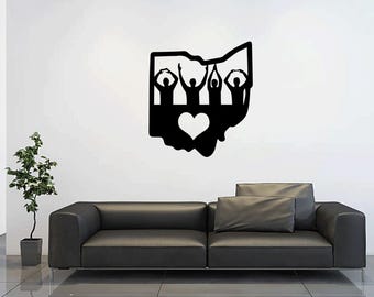 Ohio Love Metal Wall Art: State Pride Decoration