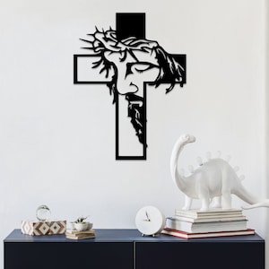 Jesus Christ Cross Metal Wall Art: Religious Home Decor