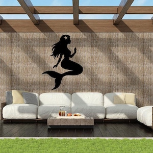 Mermaid Metal Wall Art: Aluminum Composite, Indoor/Outdoor Decor