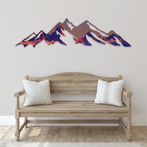 Grand Teton Sunset Metal Wall Art: Rustic Mountain Decor