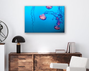 Jellyfish Print: Eco-Friendly Metal Wall Art