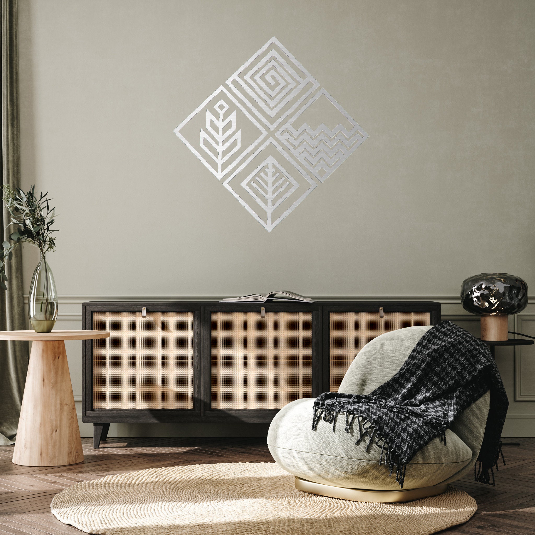 Four Elements Geometric Metal Wall Art Four Element Decor