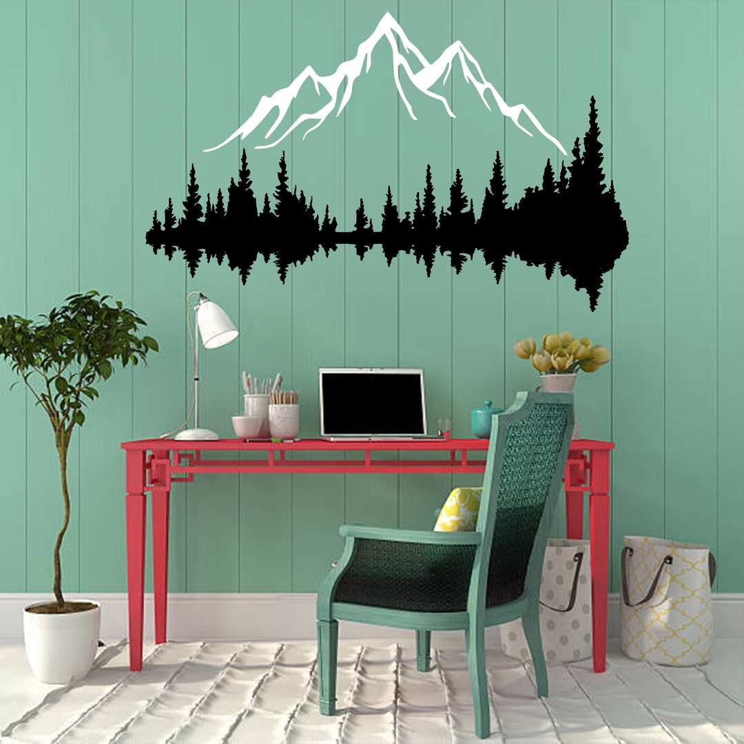 Mountain and Forest Metal Wall Art Housewarming Gift Mountain Home ...