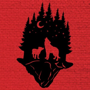 Forest Wolf - Metal Wall Art / Housewarming Gift / Home Decor / Metal Wall Decoration, ACM