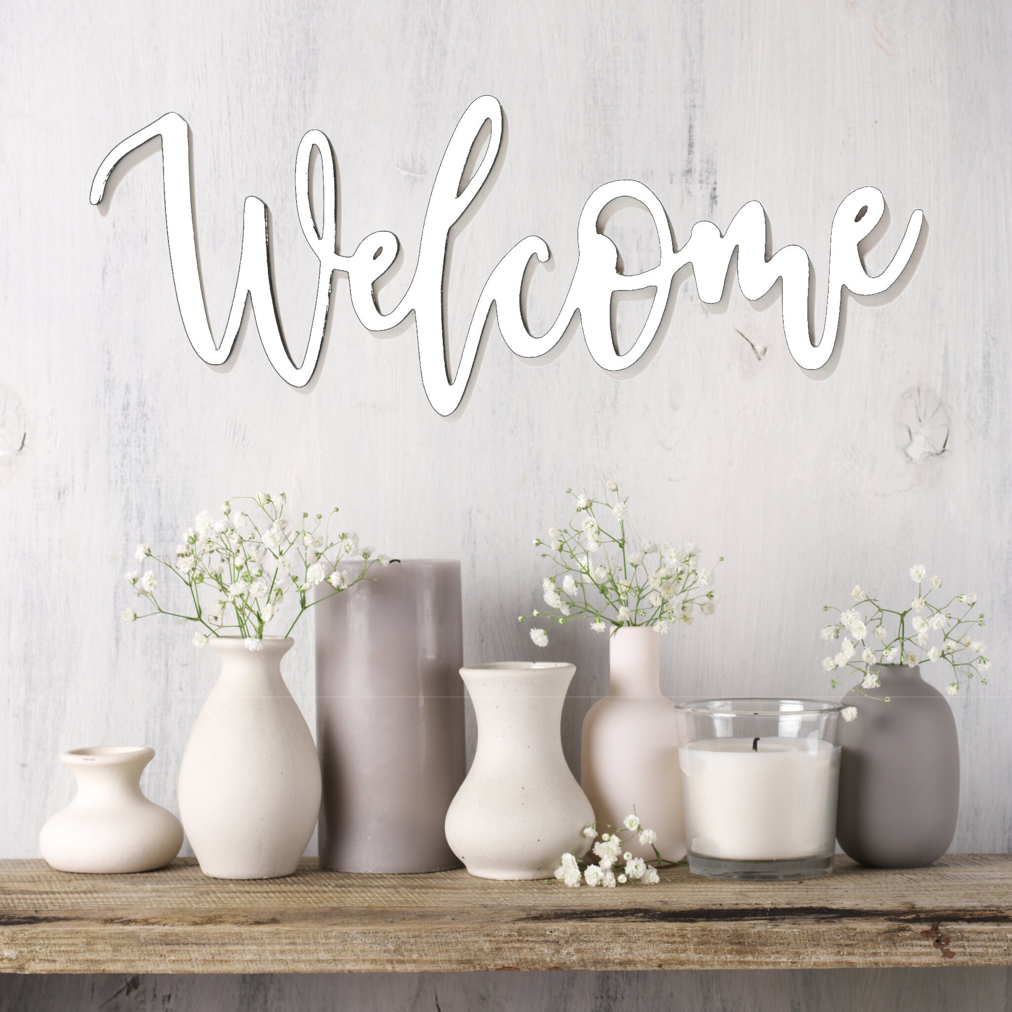 Welcome Sign - Outdoor Metal Wall Art / Housewarming Gift