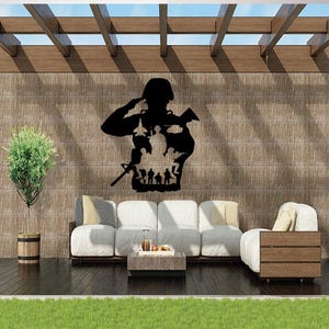 Army Metal Wall Art: Veteran Home Decor, Military Gift