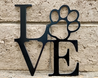 Love Dog Metal Wall Art Metal Dog Decor Dog Wall Art Dog Art Print Metal Home Decor Home Wall Art Wall Hanging Home Decor Gift Outdoor Art