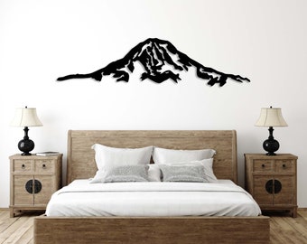 Mount Rainier Metal Wall Art: Modern Mountain Silhouette