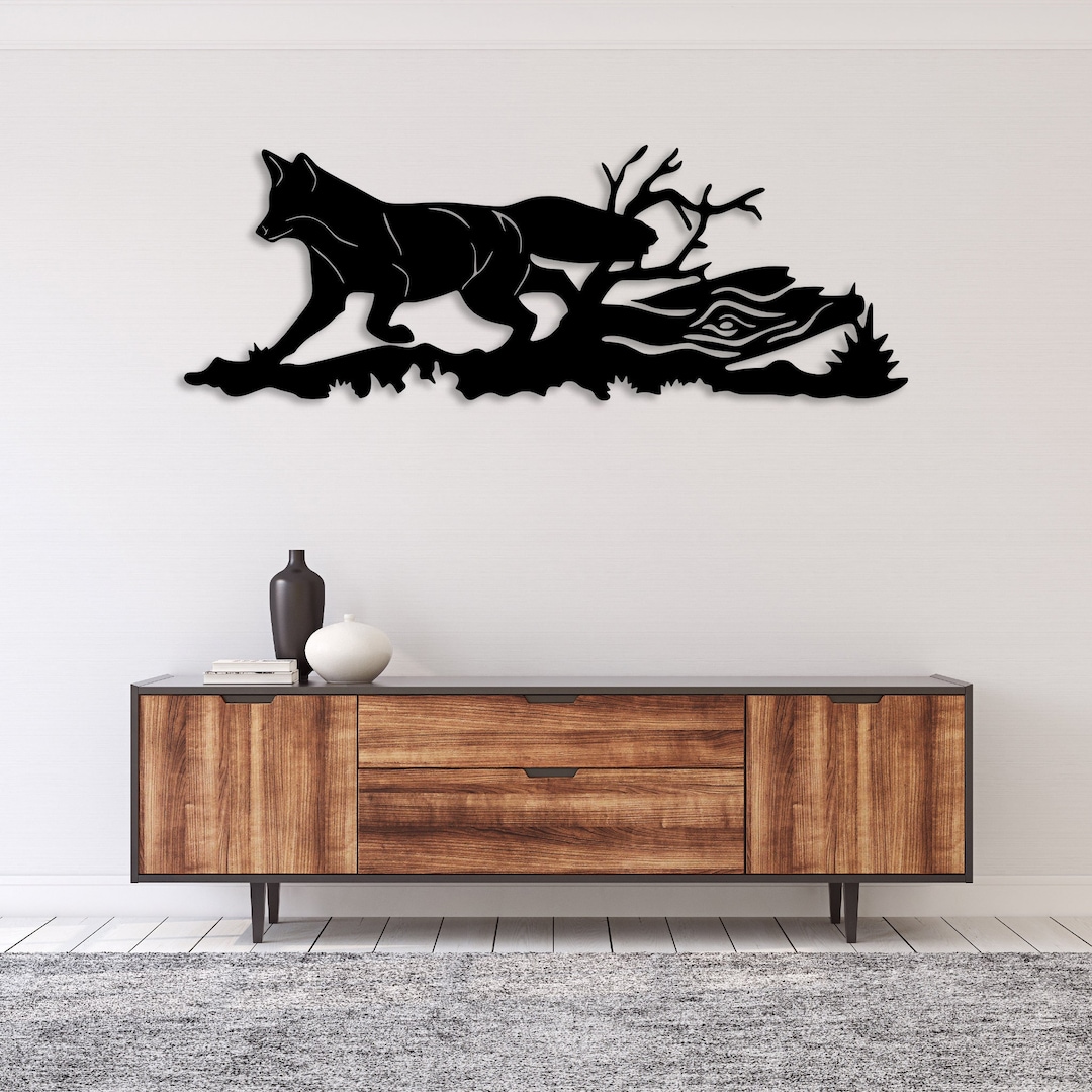 Running Fox Metal Wall Art / Fox Metal Wall Art / Animal Wall Art