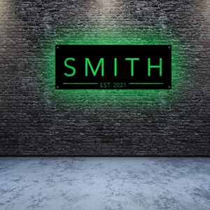 Metal Name LED Sign, Custom Metal Sign, Personalized Metal Sign, Custom Name Plaque, Front Porch Decor, Porch Signs, LED Signs