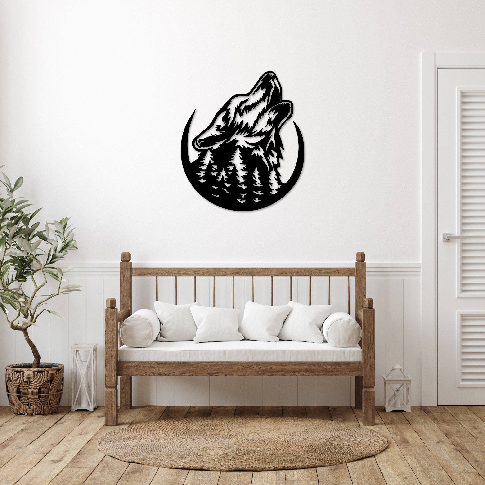 Howling Wolf Metal Wall Art / Housewarming Gift / Home Decor Etsy