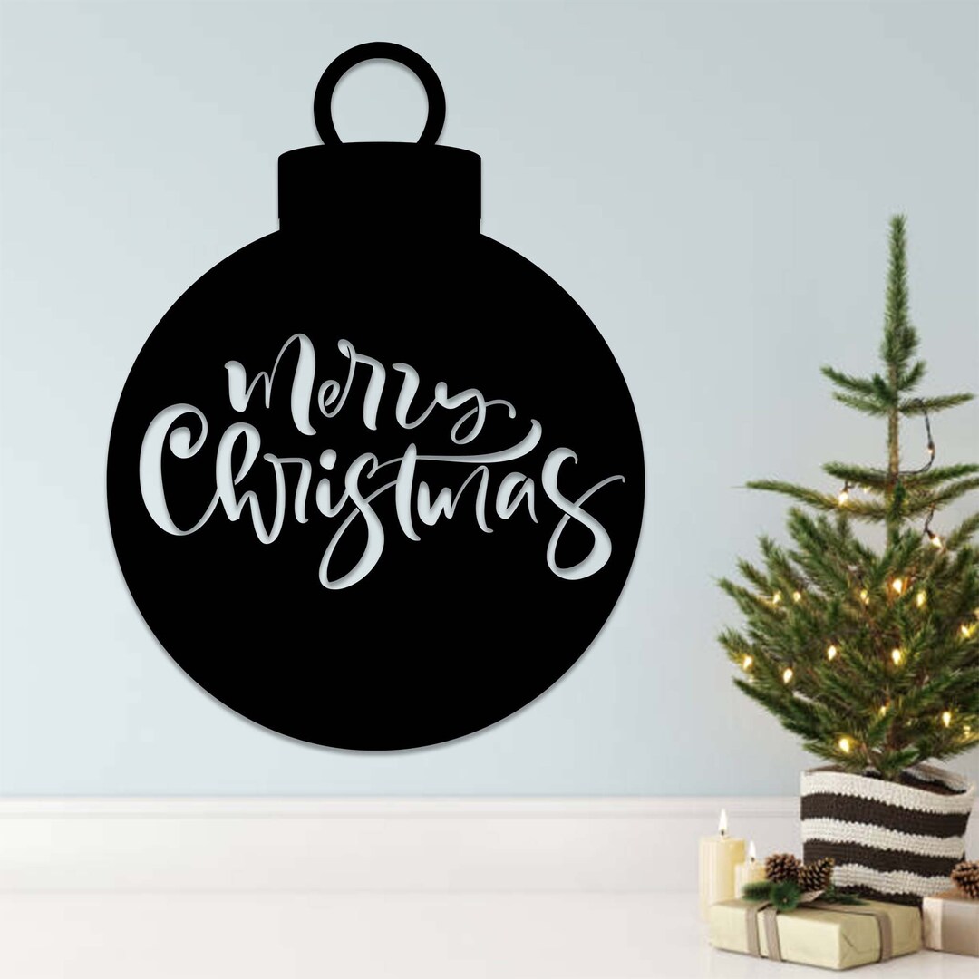 Merry Christmas Ornament Metal Wall Art Christmas Ornament Wall Art