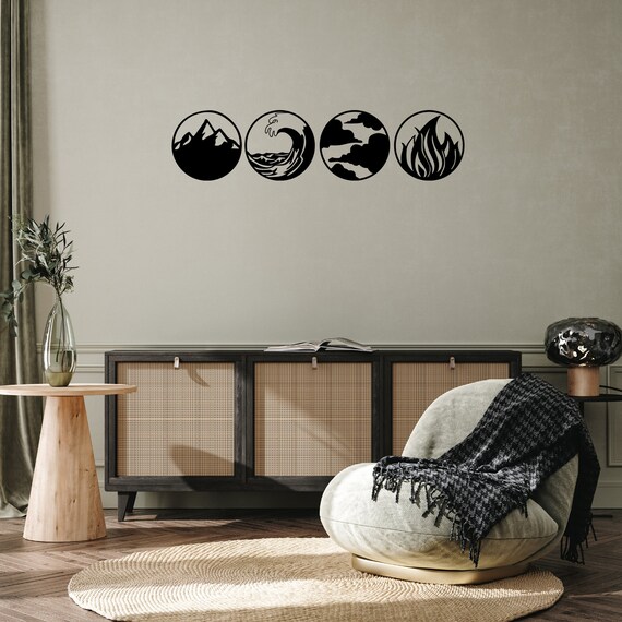 Nature's Four Elements - Metal Wall Art || Four Elements