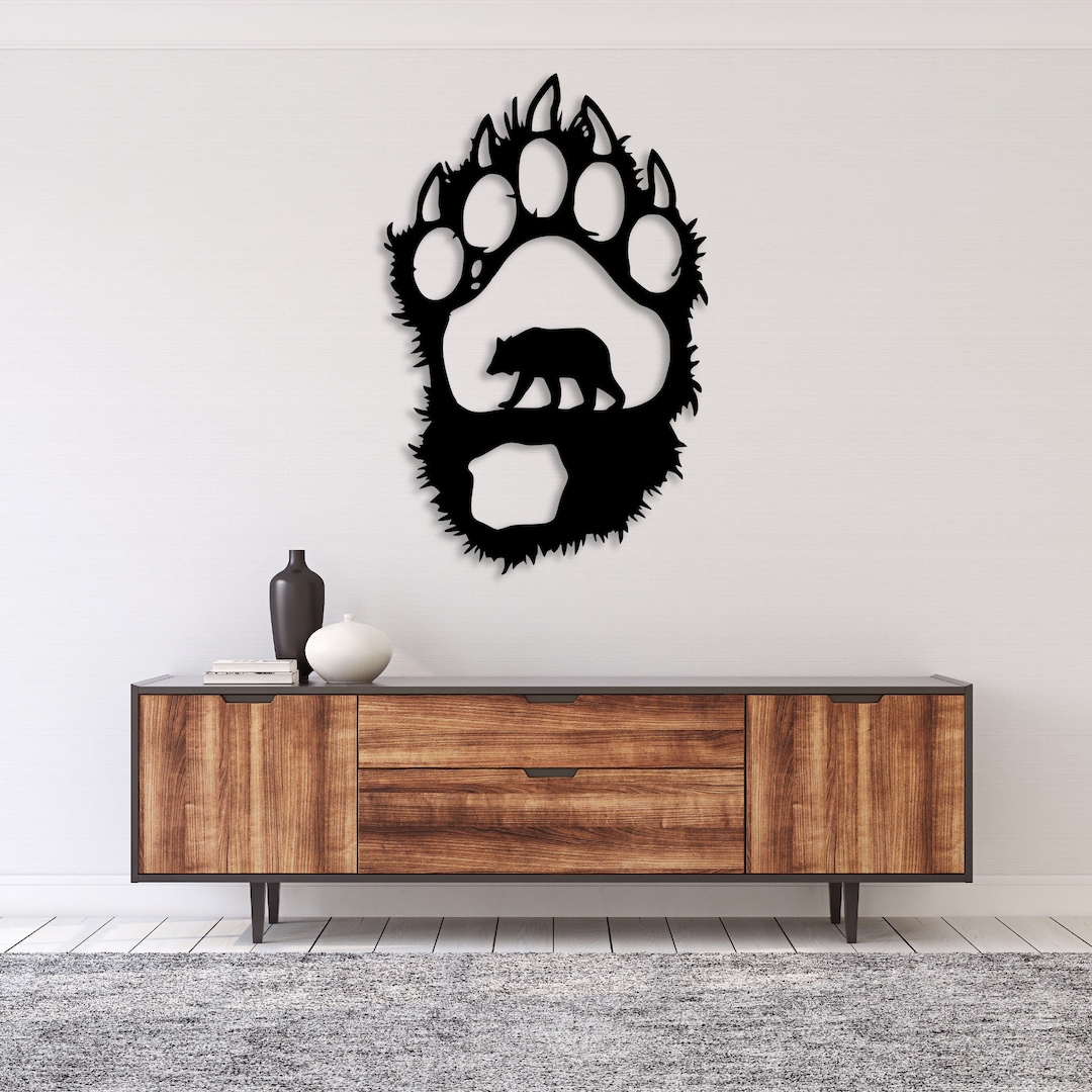 Bear Paw Metal Wall Art Bear Paw Wall Art Bear Paw Original Artwork