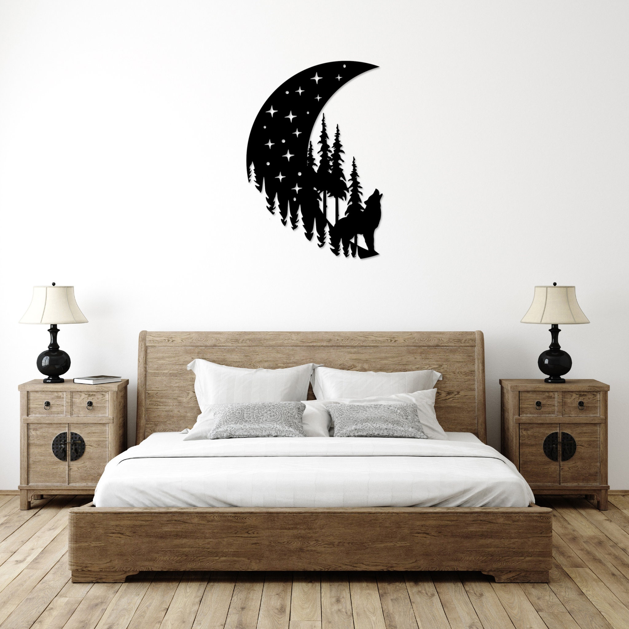Howling Wolf Moon Metal Wall Art – Rustic Home Decor (16x24) - Etsy