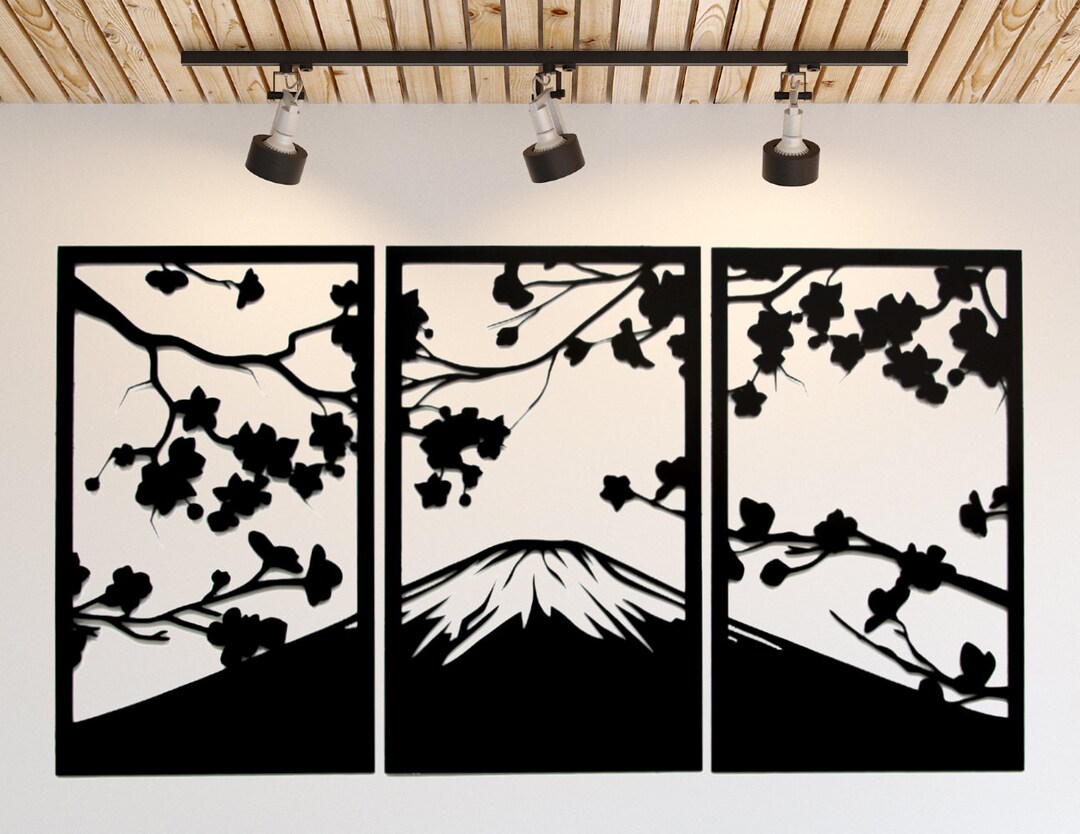 Sakura Cherry Blossom Metal Wall Art Japanese Art Japanese Metal Wall