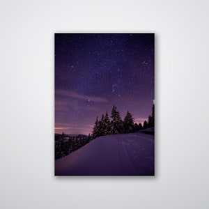 Viuz La Chiesaz France Print / Starry Sky Landscape Art Poster / Canvas Poster Wall Art / Viuz La Chiesaz / Paintings for Living Room, ACM