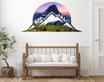 Glacier Mountain Metal Wall Art: Montana Landscape Decoration