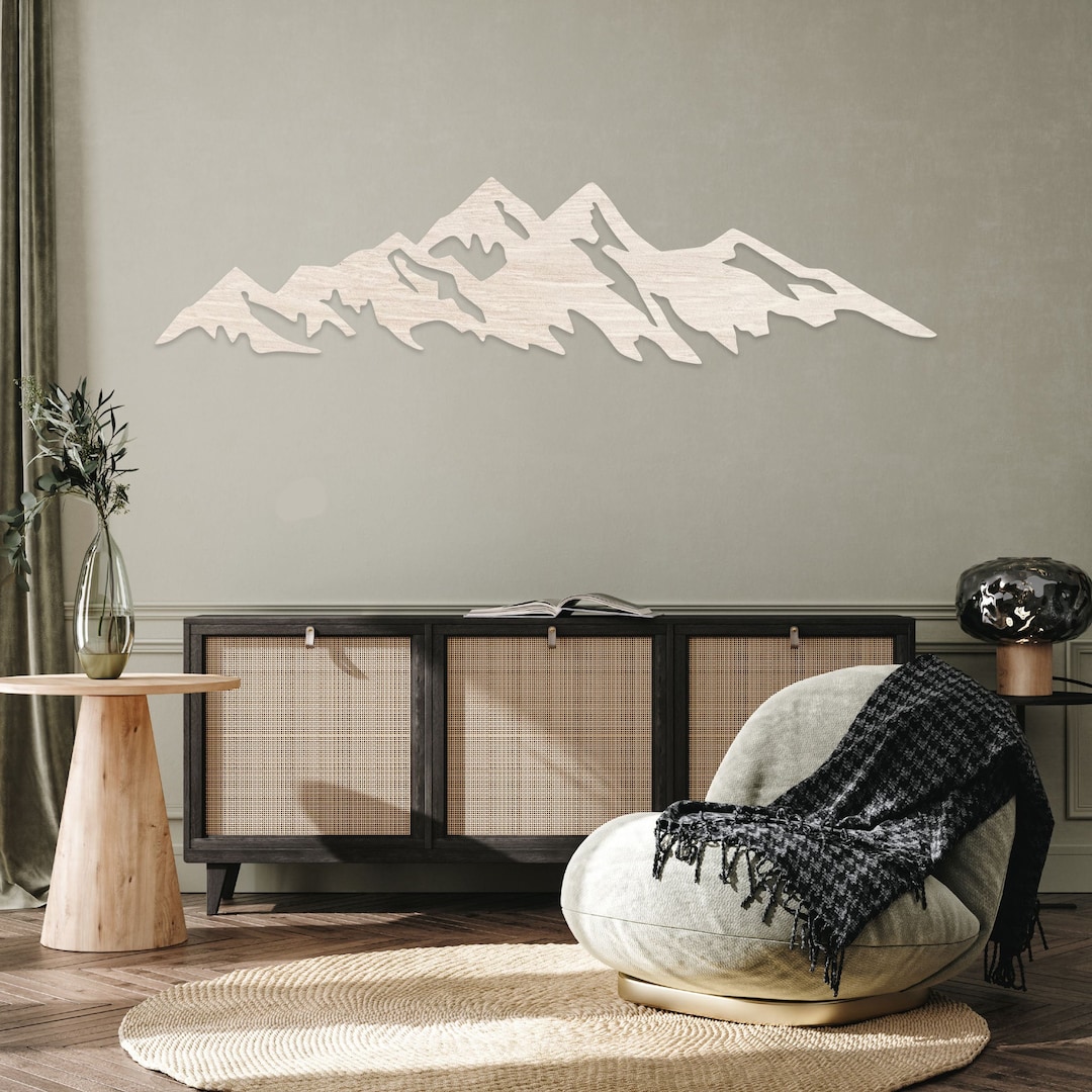 Mountains Wood Wall Art Modern Wall Art Mountain Wall Art Rustic Large