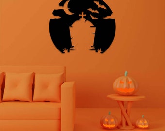 Spooky Tombstone Metal Wall Art: Halloween Ghost Decor
