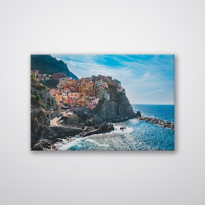 Cinque Terre Metal Wall Art Print: Italy Coastal View