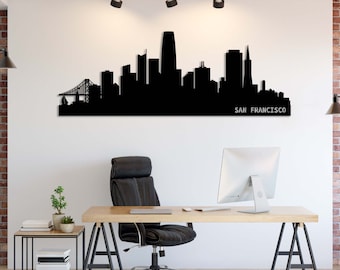 San Francisco Skyline Metal Wall Art: Modern Home Decor