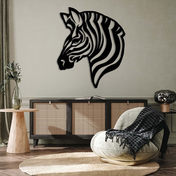 Zebra Head - Metal Wall Art / Housewarming Gift / Home Decor
