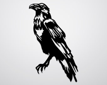 Raven Metal Wall Art: Indoor/Outdoor Decor