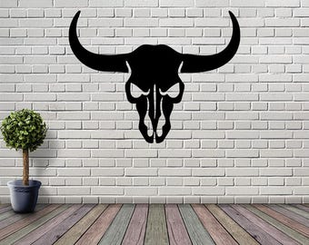Bull Skull Metal Wall Art: Rustic ACM Southwestern Decor