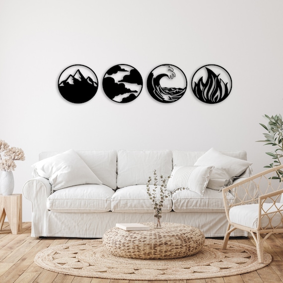 洋書 WALL ELEMENTS ART WALL Amazon.com: 4 Elements Wall Art - Fire, Water, Earth, and