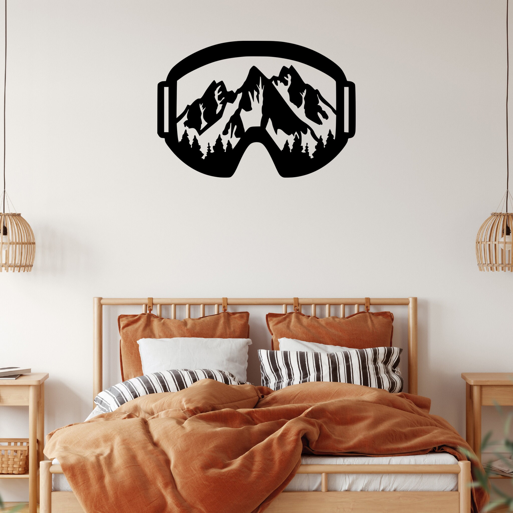 Snow Mountain Goggles Metal Wall Art: Rustic Outdoor Decor - Etsy