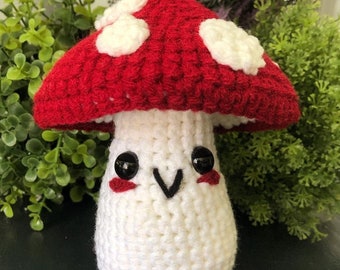 Mushroom Amigurumi - Crochet Mushroom, Cute Mushroom Toy, Mushroom Crochet, Stuffed Plush Mushroom, Kawaii Room Decor, Nursery decoration