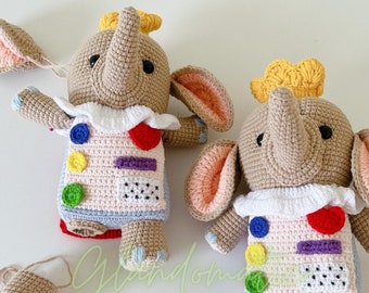 Poupées en peluche Cutie Elephant - Il faut deux jouets au crochet inspirés - Personnage de jeu Amigurumi - Marionnette d'éléphant mort - Top Steam Game Crochet