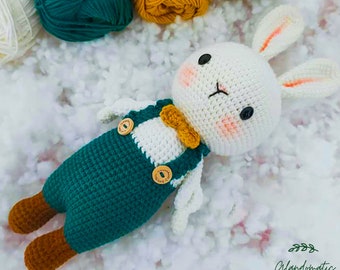 Bunny Crochet Doll - Rabbit Amigurumi - Handmade Bunny Toy - Animal Stuffed - Knitted Doll, Bunny Plushie, Baby Soft Toy