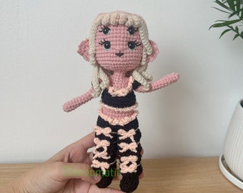 Melanie Inspired Crochet Doll - Mels Inspire Amigurumi Doll, Popular Singer Plush Toy - Latina Songwriter Amigurumi - Gift for Fan