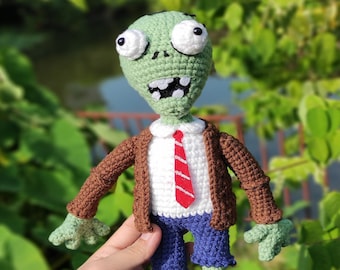 Muñecas de ganchillo zombies personalizadas - Plantas vs Zombies Amigurumi - Plantas vs Zombies Juguetes de peluche - Regalos de cumpleaños de ganchillo