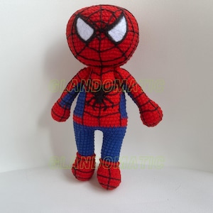Spiderman Crochet Doll - Custom Superhero Amigurumi - Peter Parker Crochet Plush Toys - Movies, TV Shows, Video Games Character Crochet Doll
