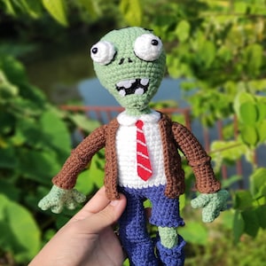Custom Zombie Crochet Dolls - Plants Vs Zombies Amigurumi - Plants Vs Zombies Plush Toys - Crochet Birthday Gifts