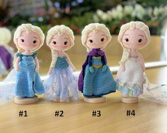 Snow Queen Elsa Crochet Doll - Ice Princess Plush Toy - Toys for Toddler - Gift for Daughters