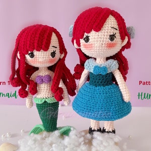 Princess Ariel Crochet Doll - Mermaid Disney Character Plush - Princess, Queen Amigurumi - Toys for Girl - Handmade Gifts