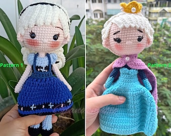 Personalized Elsa Crochet Doll - Crochet Disney Princess Plush Doll - Disney Frozen Amigurumi - Toys for Girl - Gift for Daughters