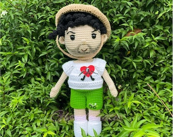 Bad Bunny Crochet Doll - Benito Plushie - Bad Bunny Plush Toy - Cantante de Ganchillo, Comisión de Rapero