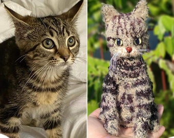 Crochet Cat Plush Dolls - Custom Kitty Stuffed - Animal Plush Toy  - Miniature Cat Dolls - Look Alike Cat - Gifts For Mom