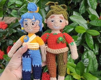 May und Cody, es braucht zwei Inspirierte Häkelpuppen - Es braucht zwei Plüschtiere - Spielfigur Amigurumi - Top Steam Game Crochet